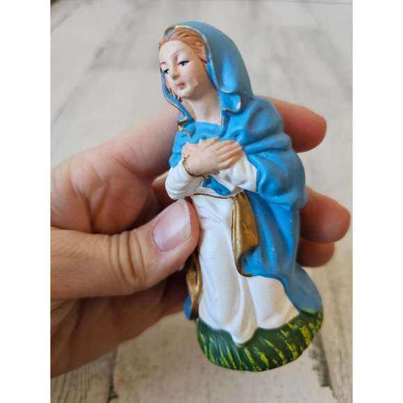 Vintage Mary Germany nativity village Xmas kneeling decor - Picture 5 of 8
